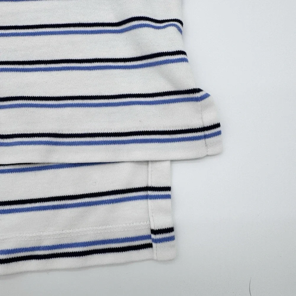 Polo Ralph Lauren Stretch Fit Navy Blue White Striped Polo Shirt Men's‎ XL
